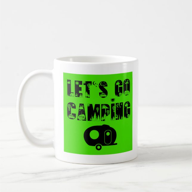 Lasst uns ins Camping gehen - Fiberglaseier Kaffeetasse (Links)