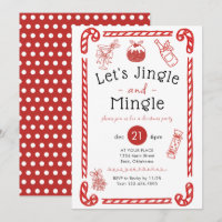 Lasst uns jingeln und mischen - rote Doodle-Weihna