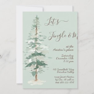 Lasst uns Jingle & Mingle Woodland Tree Party einl Einladung