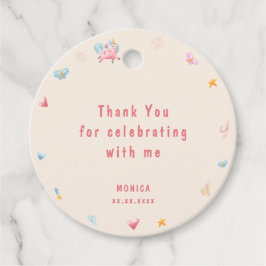 Lasst uns Jumping Einhörner Geburtstag Danke sagen Geschenkanhänger