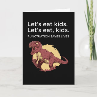 Lasst uns Kids Punctuation Rette Leben lustig esse Karte