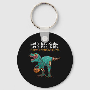 Lasst uns Kinder-Dinosaurier-Zombie-Trick-Treat-Di Schlüsselanhänger