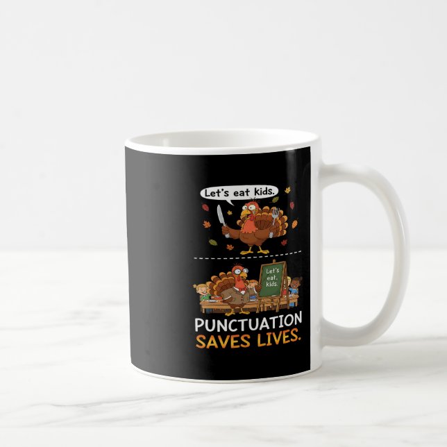 Lasst uns Kinderpunks essen Lustvolles Erntedankfe Kaffeetasse (Rechts)
