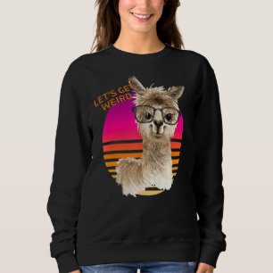 Lasst uns komische Tiere Hipster Llama mit Brille Sweatshirt