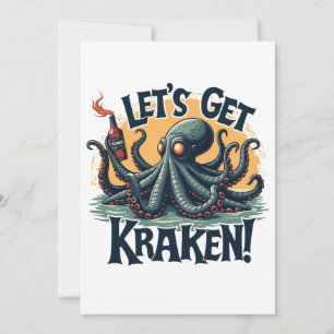 Lasst uns Kraken Funny Rum trinken Kratopus bekomm Einladung