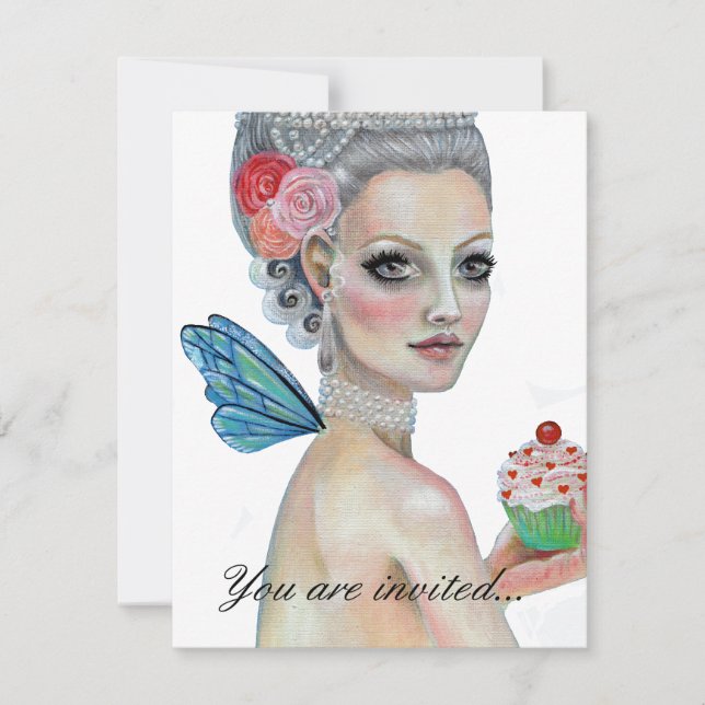 Lasst uns Kuchen essen Einladung (Vorderseite)