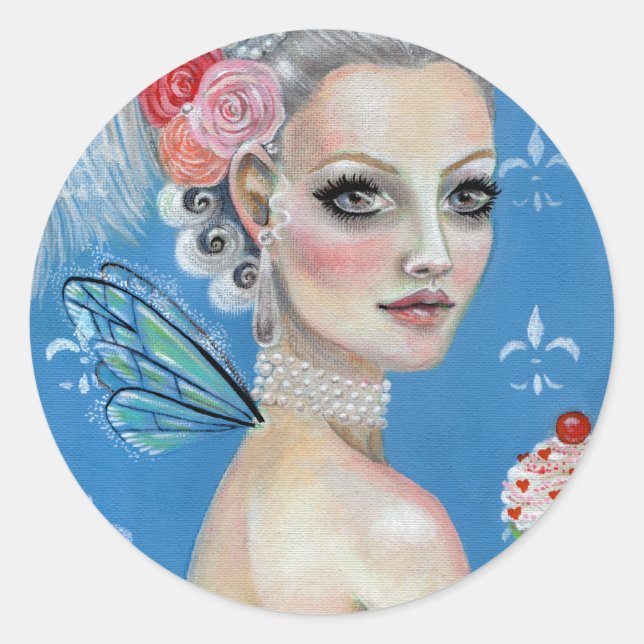 Lasst uns Kuchen essen Runder Aufkleber (Vorderseite)