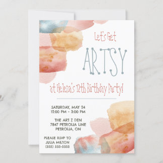 Lasst uns Künstlerisch werden! Aquarellfarbe, Kuns Einladung