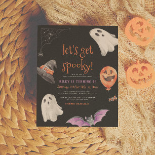 Lasst uns kurz sprechen! Halloween Black Birthday Postkarte