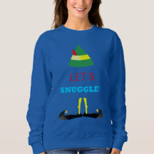 Lasst uns kuscheln Damen Blaue Sweatshirt mit Elf