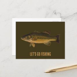 Lasst uns Largemouth-Bassfisch fangen Postkarte