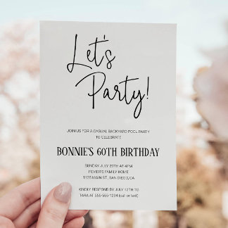 Lasst uns Lässigen Hinterhof Geburtstag Party Einladung