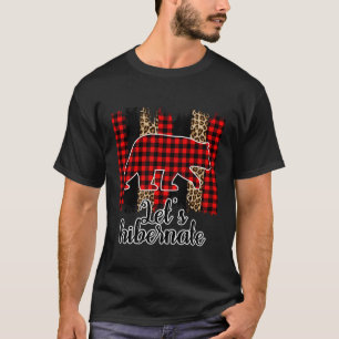 Lasst uns Leopard Buffalo Kariertes Muster Wint T-Shirt