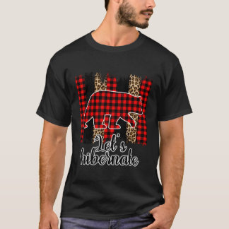 Lasst uns Leopard Buffalo Kariertes Muster Wint T-Shirt