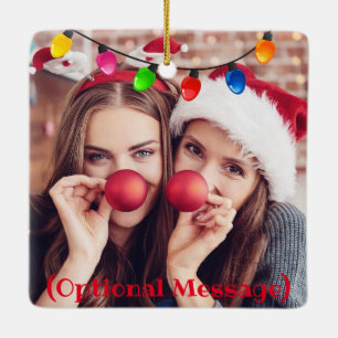 Lasst uns Lit (addieren Sie Ihr Foto) Weihnachtsbe Keramikornament