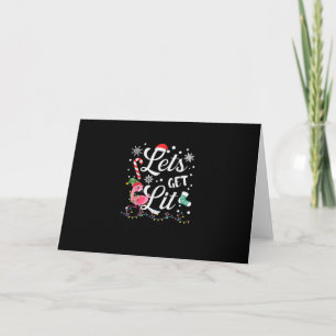 Lasst uns Lit Adult Flamingo Weihnachten Karte