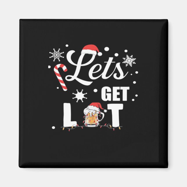 Lasst uns Lit Adult Funny Weihnachten Essentia Wei Magnet (Vorne)