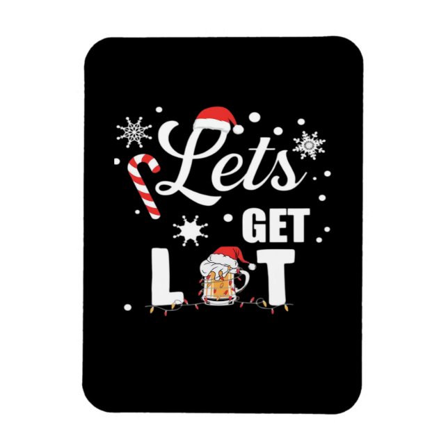 Lasst uns Lit Adult Funny Weihnachten Essentia Wei Magnet (Vertikal)