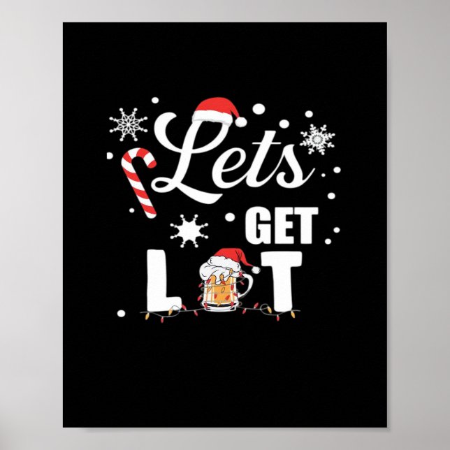 Lasst uns Lit Adult Funny Weihnachten Essentia Wei Poster (Vorne)