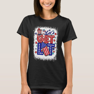 Lasst uns Lit American Flag Feuerwerk 4. Juli beko T-Shirt