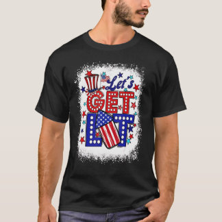 Lasst uns Lit American Flag Feuerwerk 4. Juli beko T-Shirt