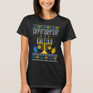 Lasst uns Lit Chanukah Hanukkah Funny Christmas Ug T-Shirt