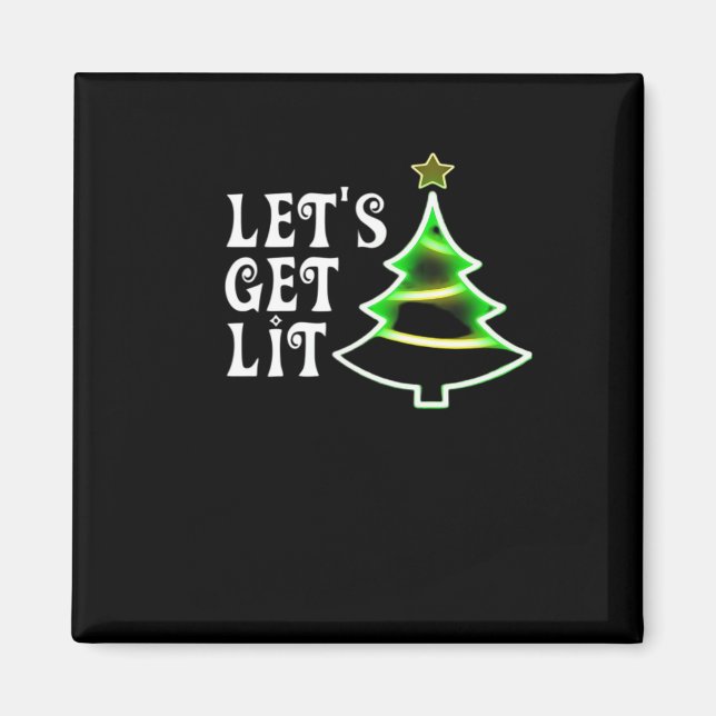 Lasst uns Lit Design Adult Funny Christmas Essenti Magnet (Vorne)