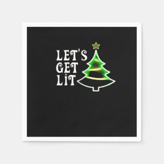 Lasst uns Lit Design Adult Funny Christmas Essenti Serviette
