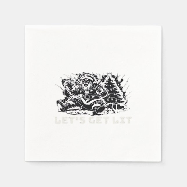Lasst uns Lit Funny Christmas Vibe Classic bekomme Serviette (Vorderseite)