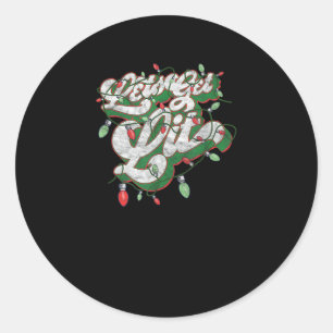 Lasst uns Lit - Funny Drinking Christmas Light Gra Runder Aufkleber