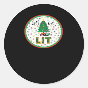 Lasst uns Lit Lit für Weihnachten Weihnachten Weih Runder Aufkleber