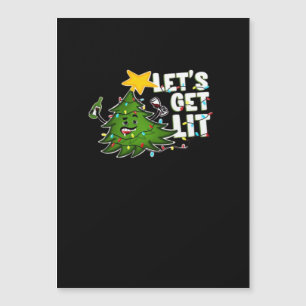Lasst uns Lit Tipsy Weihnachtsbaum Classic bekomme Magnetkarte