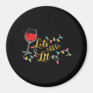 Lasst uns Lit Weingläser Weihnachtsbeleuchtung Dri Magnet