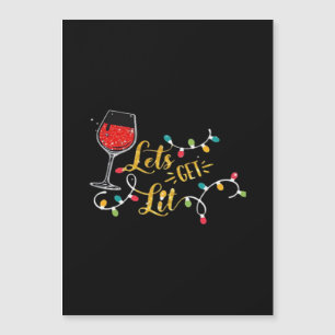 Lasst uns Lit Weingläser Weihnachtsbeleuchtung Dri Magnetkarte