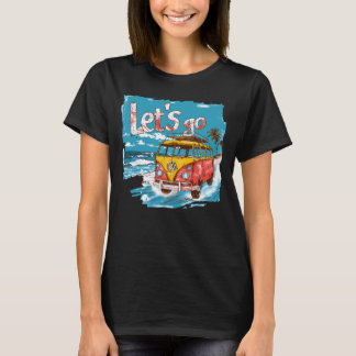 Lasst uns losfahren Vintage Surf Van Grafik T-Shir T-Shirt