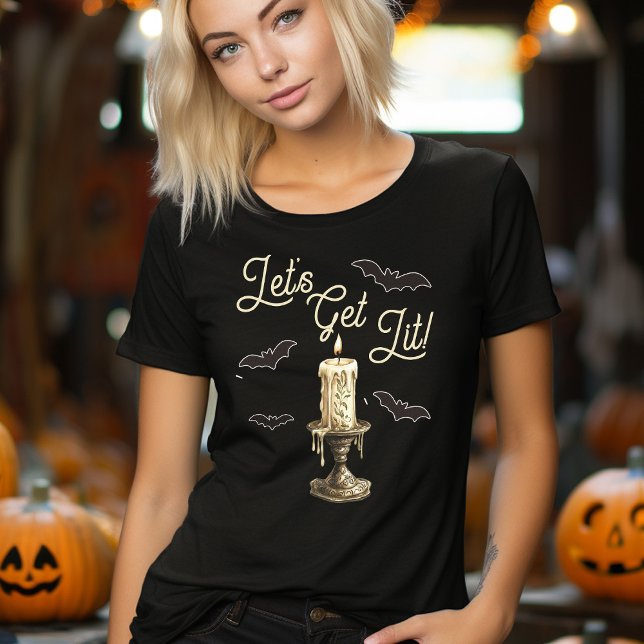 Lasst uns lustige Halloween-Stimmung erzeugen  Tri-Blend Shirt (Let's Get Lit Funny Halloween Shirt)