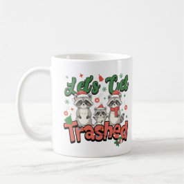 Lasst uns lustige Waschbären-Weihnachtsfamilie dem Kaffeetasse