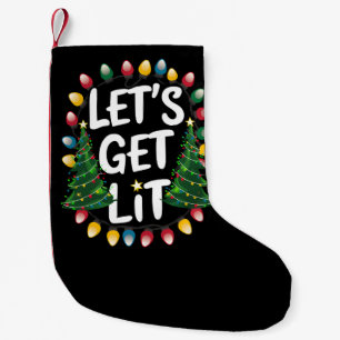 Lasst uns lustige Weihnachts-Trink-Weihnachtslicht Kleiner Weihnachtsstrumpf