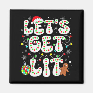 Lasst uns lustige Weihnachtslichter Xmas-Pyjamas a Magnet