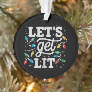 Lasst uns lustige Weihnachtsmann-Mütze-Christmas-L Ornament
