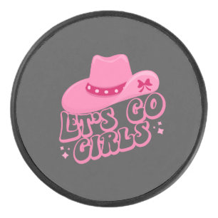 Lasst uns Mädchen gehen, Girls Trip, Retro Graphic Eishockey Puck
