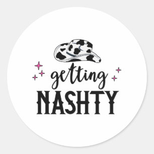 Lasst uns Mädchen gehen Hitched Nashty Bride Getti Runder Aufkleber