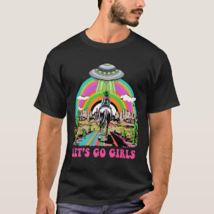 Lasst uns Mädchen Retro Space Wüste Cowgirl Bachel T-Shirt