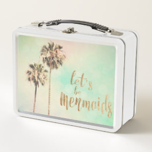 Lasst uns Mermaids mit Ananas sein Metall Lunch Box