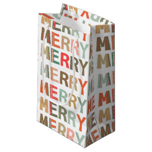 Lasst uns MERRY Schriftart Weihnachtsfeiertage Ges Kleine Geschenktüte