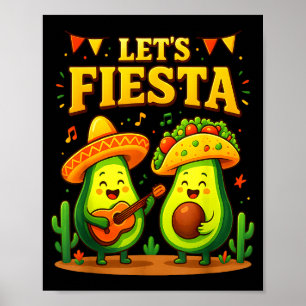 Lasst uns mexikanische Cinco de Mayo Avocado-Tacos Poster