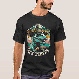 Lasst uns mexikanische Dino Trex Cinco De Mayo Kle T-Shirt