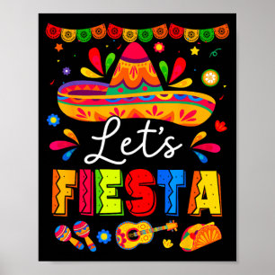 Lasst uns mexikanische Party-Fiesta-Squad Cinco de Poster