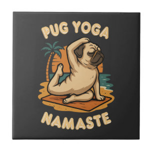 LASST UNS MIT DEINEM MOPSHUND YOGA MACHEN - NAMAST FLIESE