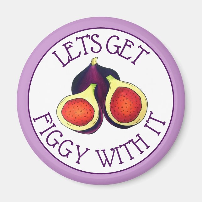 Lasst uns mit den lustigen Figs vegetarisch Magnet (Vorne)